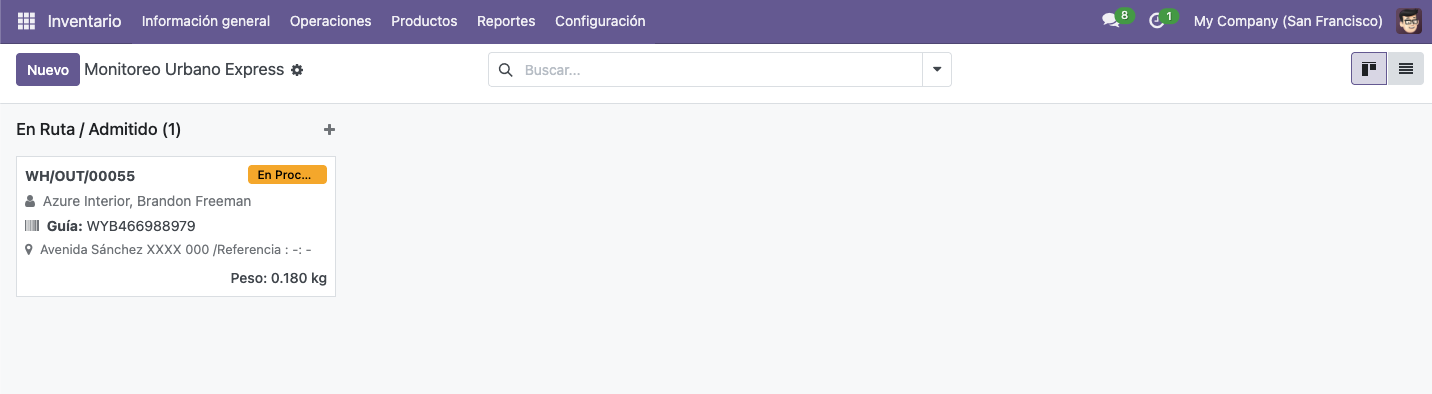 Dashboard Kanban Urbano Express