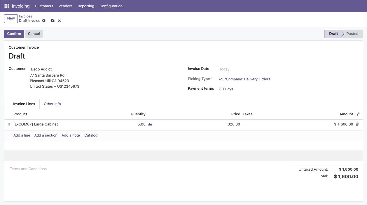 Invoice Stock Availability