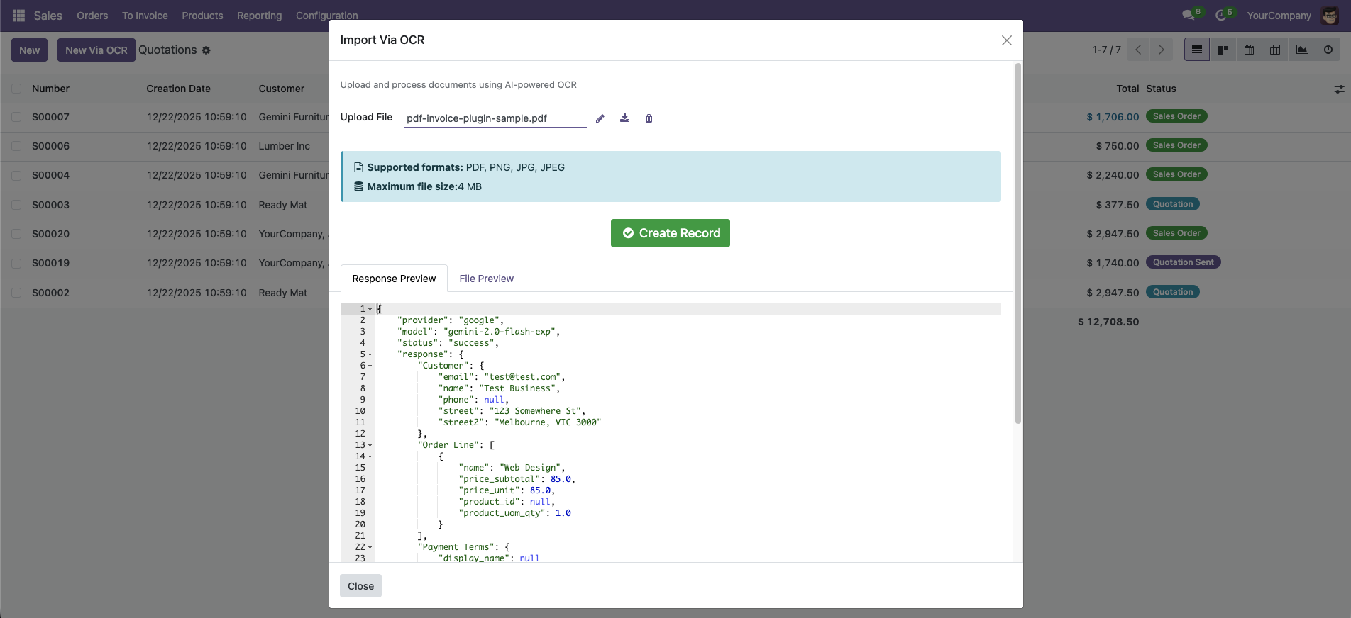 Extracted Data Preview
