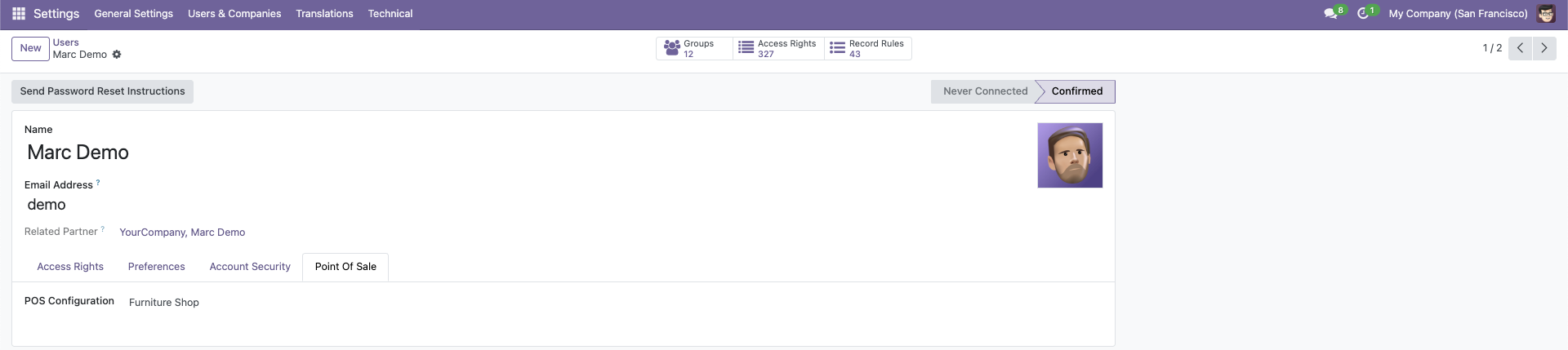 Assign POS to User