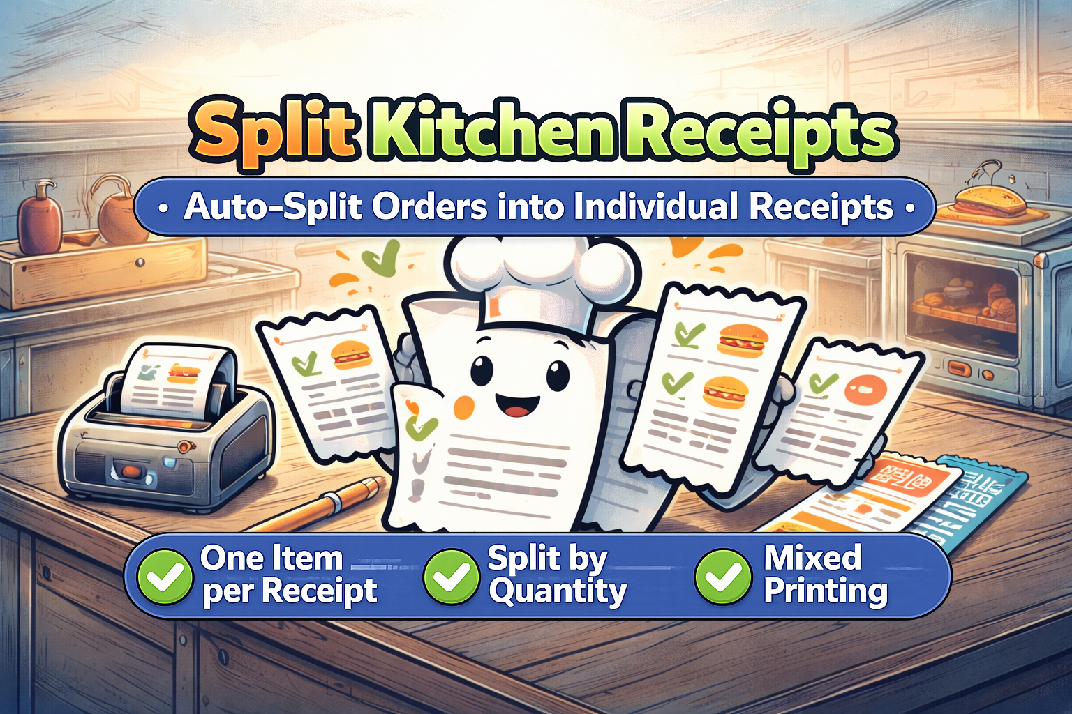 POS Kitchen Receipt Split