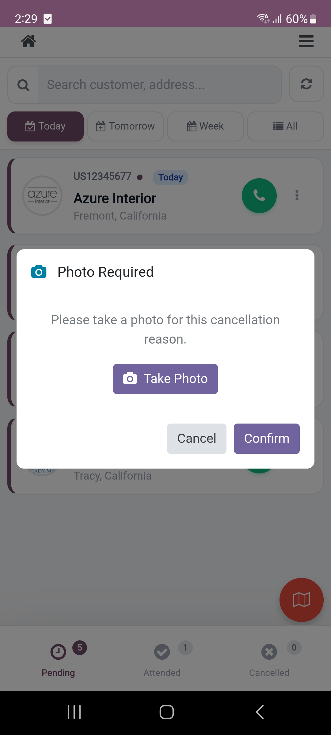 Cancel with Photo Evidence