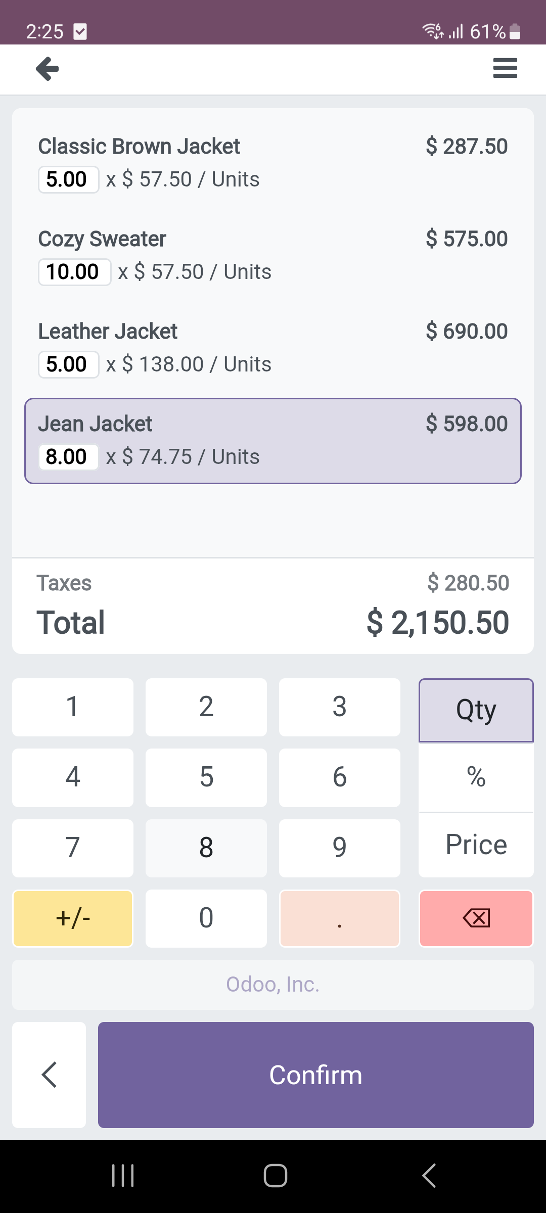 Mobile POS - Order Summary