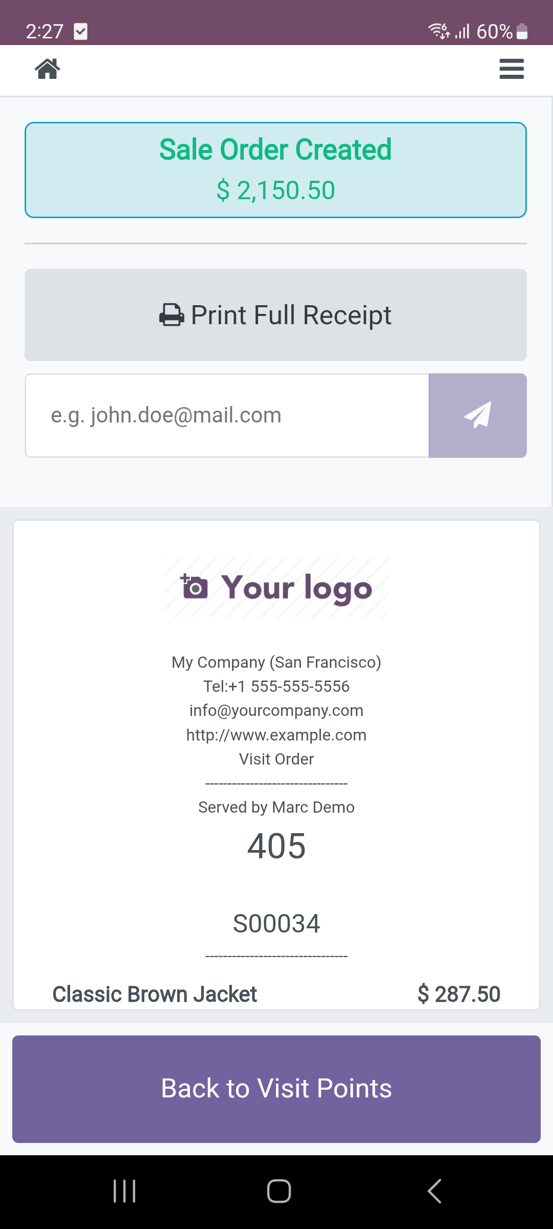 Order Confirmation