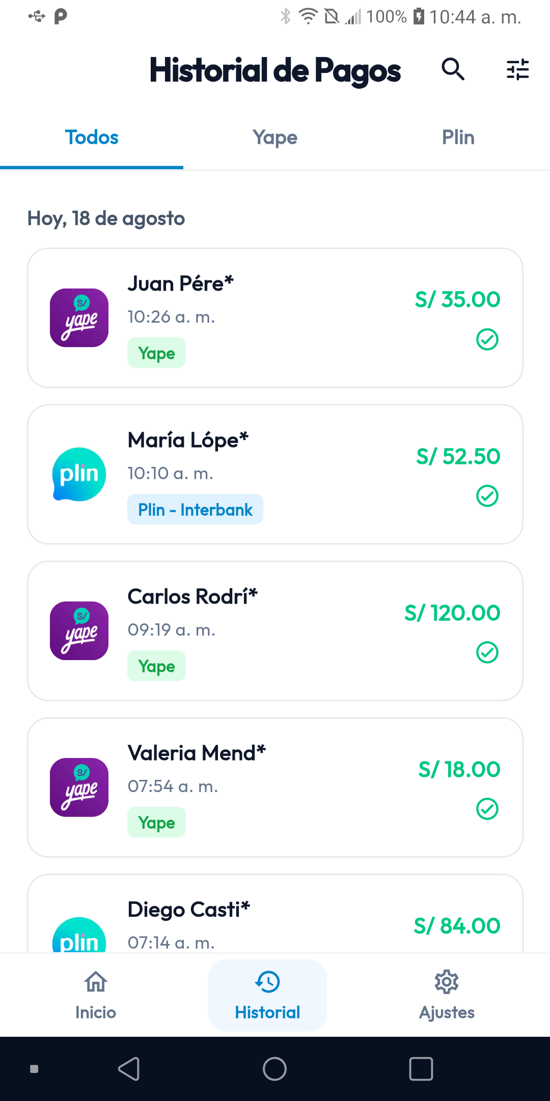 PagoTrack Pagos Recibidos
