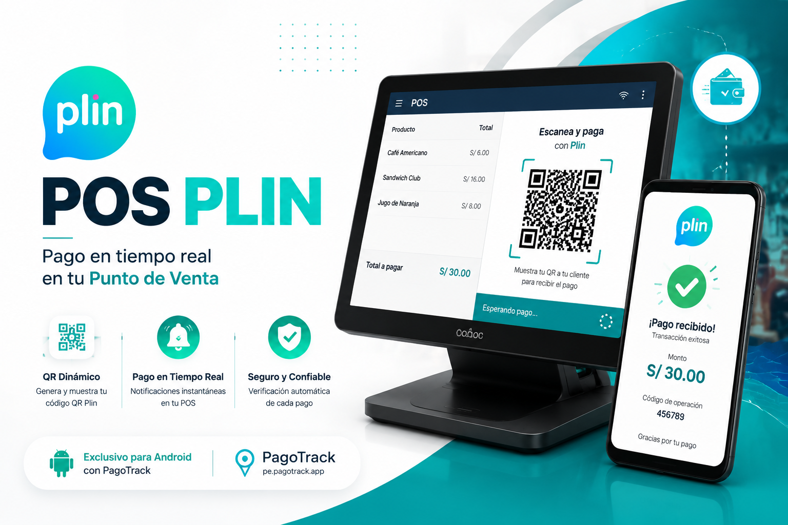POS Plin Real-Time Payment Integration (PagoTrack Android)