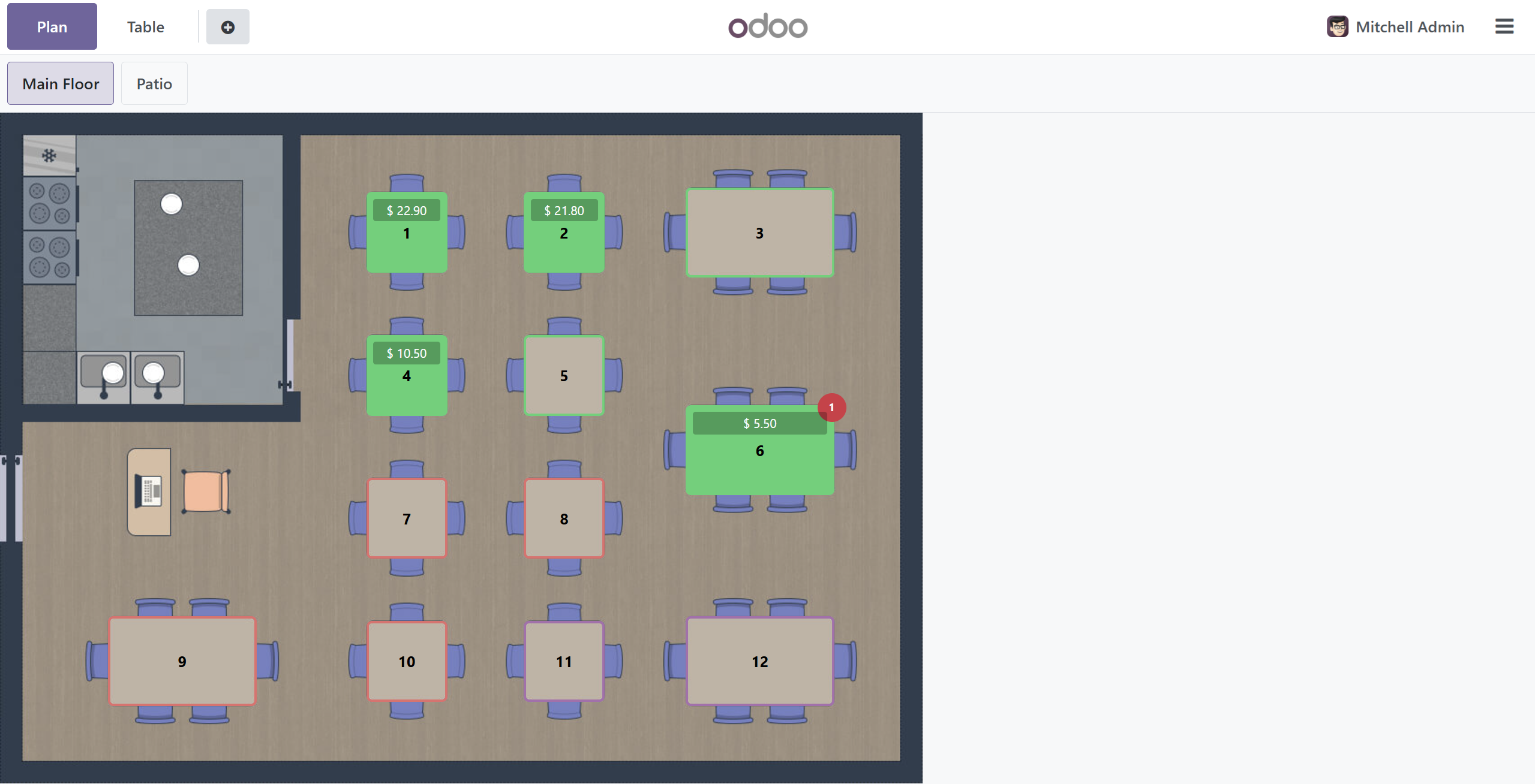 Table Amount Setup